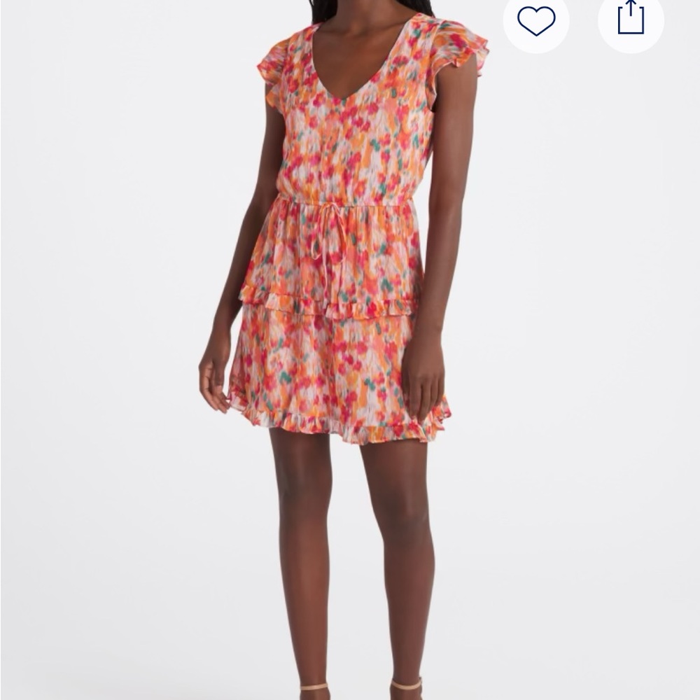 Vibrant Pink and Orange Mini Dress